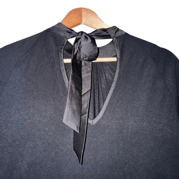 ModCloth Solid Black Top with Tie Size Small - Picture 5 of 8